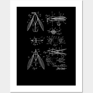 Fishing Lure Vintage Patent Drawing Posters and Art